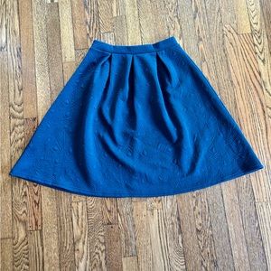 Kaii Quilted Teal Circle Skirt/Turquoise/Teal/Medium/Gold Zipper/Stretch